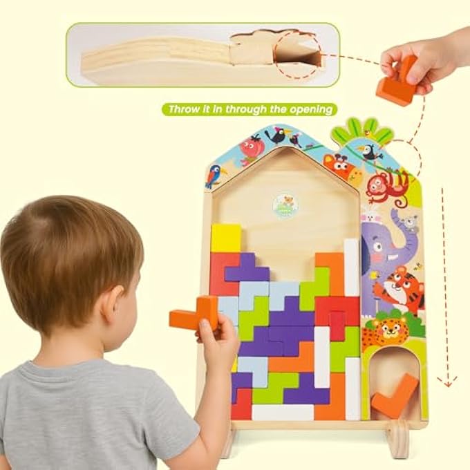 MONTESSORI WOODEN BLOCK PUZZLE FOR CHILDREN TANGRAM PUZZLE RUSSIAN 3D BLOCKS PLAY TOY EDUCATIONAL GIFT FOR CHILDREN - Image 3